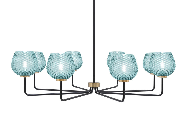 Toltec Lighting - 6208-MBNAB-4605 - Eight Light Chandelier - Sandia - Matte Black & New Age Brass