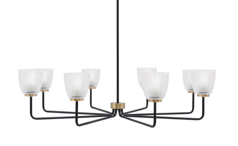 Toltec Lighting - 6208-MBNAB-500 - Eight Light Chandelier - Sandia - Matte Black & New Age Brass
