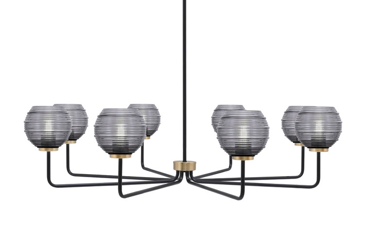 Toltec Lighting - 6208-MBNAB-5112 - Eight Light Chandelier - Sandia - Matte Black & New Age Brass