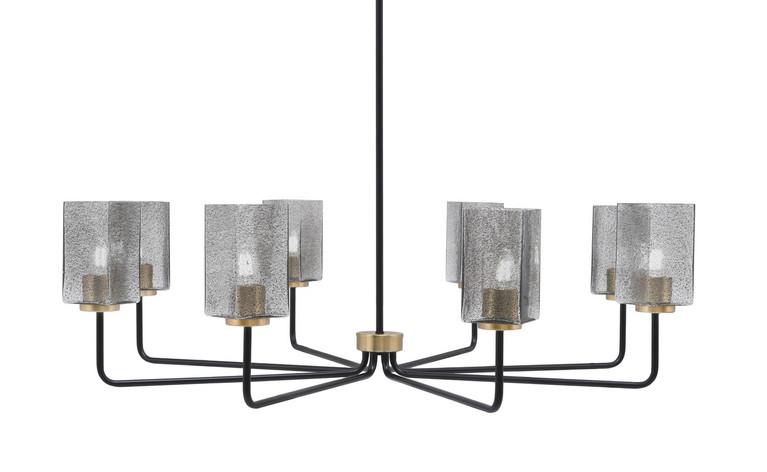 Toltec Lighting - 6208-MBNAB-542 - Eight Light Chandelier - Sandia - Matte Black & New Age Brass