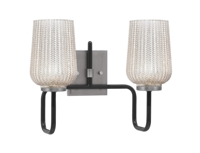 Toltec Lighting - 6222-MBGP-4253 - Two Light Bath Bar - Sandia - Matte Black & Graphite