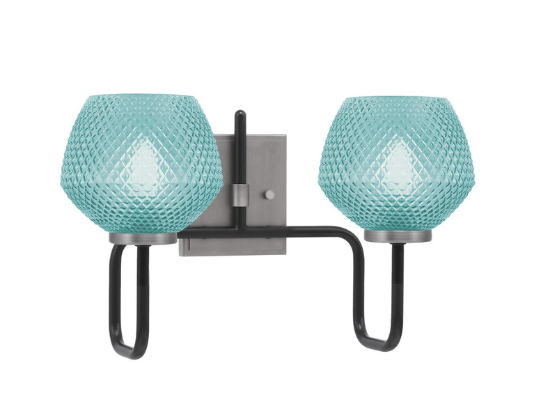 Toltec Lighting - 6222-MBGP-4625 - Two Light Bath Bar - Sandia - Matte Black & Graphite