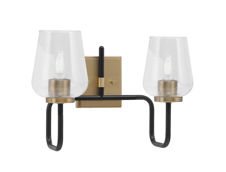 Toltec Lighting - 6222-MBNAB-210 - Two Light Bath Bar - Sandia - Matte Black & New Age Brass