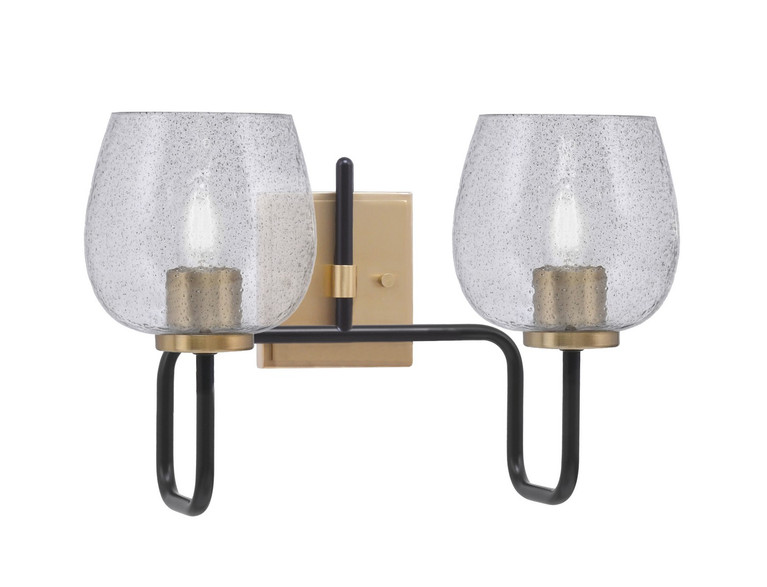 Toltec Lighting - 6222-MBNAB-4812 - Two Light Bath Bar - Sandia - Matte Black & New Age Brass
