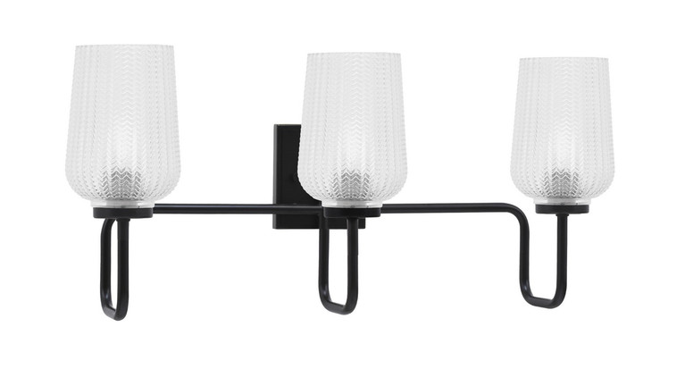 Toltec Lighting - 6223-MB-4250 - Three Light Bath Bar - Sandia - Matte Black