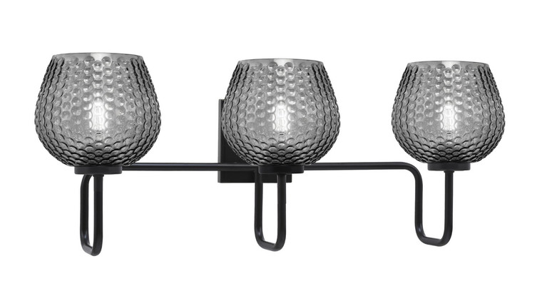 Toltec Lighting - 6223-MB-4602 - Three Light Bath Bar - Sandia - Matte Black