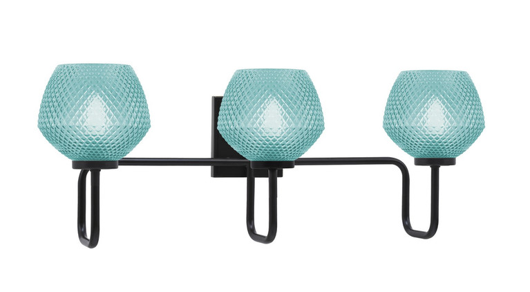 Toltec Lighting - 6223-MB-4625 - Three Light Bath Bar - Sandia - Matte Black