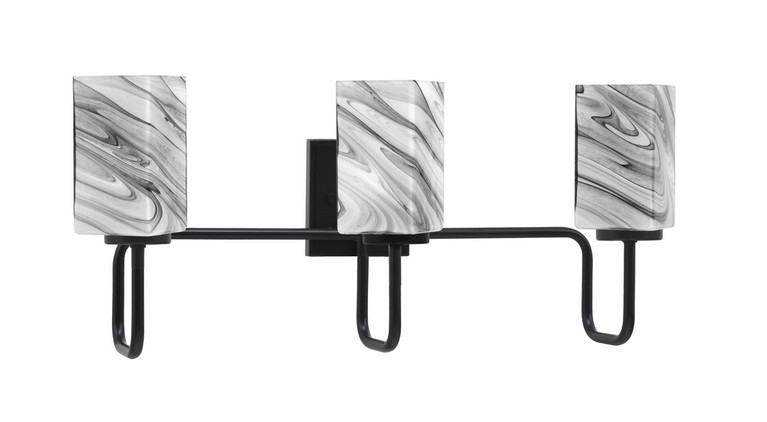 Toltec Lighting - 6223-MB-549 - Three Light Bath Bar - Sandia - Matte Black