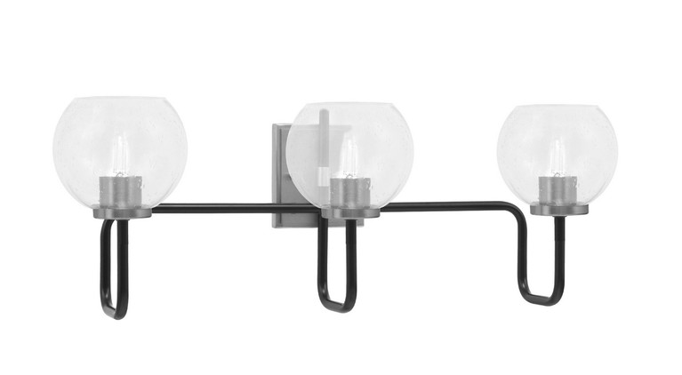 Toltec Lighting - 6223-MBGP-4100 - Three Light Bath Bar - Sandia - Matte Black & Graphite