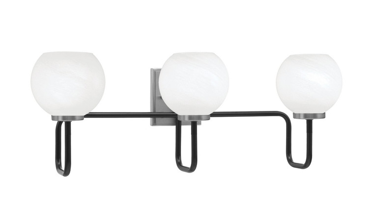 Toltec Lighting - 6223-MBGP-4101 - Three Light Bath Bar - Sandia - Matte Black & Graphite