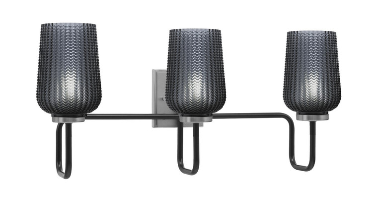 Toltec Lighting - 6223-MBGP-4252 - Three Light Bath Bar - Sandia - Matte Black & Graphite