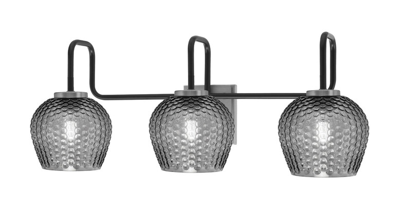 Toltec Lighting - 6223-MBGP-4602 - Three Light Bath Bar - Sandia - Matte Black & Graphite