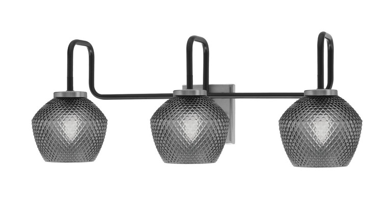 Toltec Lighting - 6223-MBGP-4622 - Three Light Bath Bar - Sandia - Matte Black & Graphite