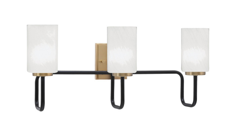 Toltec Lighting - 6223-MBNAB-3001 - Three Light Bath Bar - Sandia - Matte Black & New Age Brass