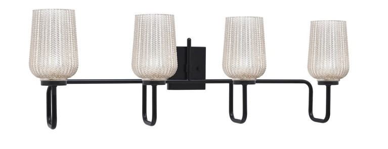 Toltec Lighting - 6224-MB-4253 - Four Light Bath Bar - Sandia - Matte Black