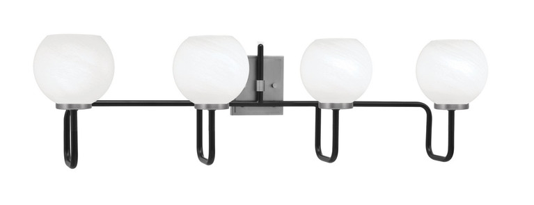 Toltec Lighting - 6224-MBGP-4101 - Four Light Bath Bar - Sandia - Matte Black & Graphite