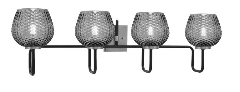 Toltec Lighting - 6224-MBGP-4602 - Four Light Bath Bar - Sandia - Matte Black & Graphite