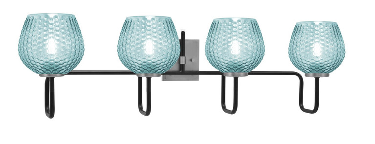 Toltec Lighting - 6224-MBGP-4605 - Four Light Bath Bar - Sandia - Matte Black & Graphite