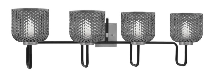 Toltec Lighting - 6224-MBGP-4612 - Four Light Bath Bar - Sandia - Matte Black & Graphite