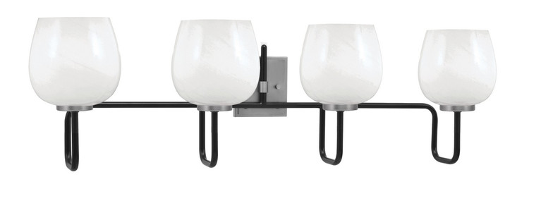 Toltec Lighting - 6224-MBGP-4811 - Four Light Bath Bar - Sandia - Matte Black & Graphite
