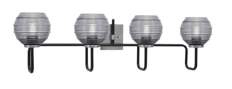Toltec Lighting - 6224-MBGP-5112 - Four Light Bath Bar - Sandia - Matte Black & Graphite