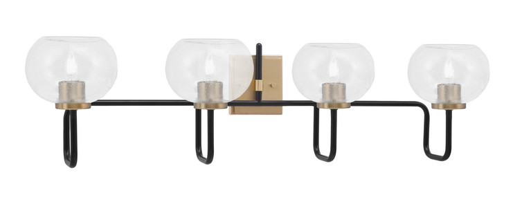 Toltec Lighting - 6224-MBNAB-202 - Four Light Bath Bar - Sandia - Matte Black & New Age Brass