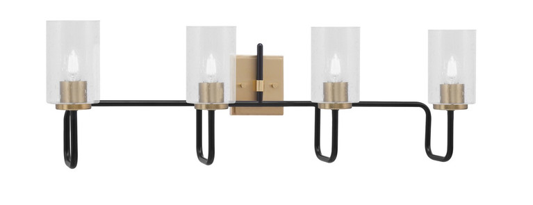 Toltec Lighting - 6224-MBNAB-300 - Four Light Bath Bar - Sandia - Matte Black & New Age Brass
