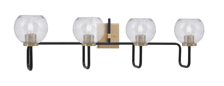 Toltec Lighting - 6224-MBNAB-4102 - Four Light Bath Bar - Sandia - Matte Black & New Age Brass