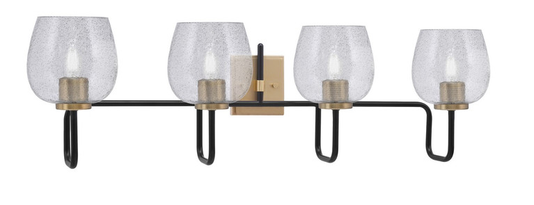 Toltec Lighting - 6224-MBNAB-4812 - Four Light Bath Bar - Sandia - Matte Black & New Age Brass
