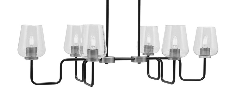 Toltec Lighting - 6236-MBGP-210 - Six Light Bar - Sandia - Matte Black & Graphite