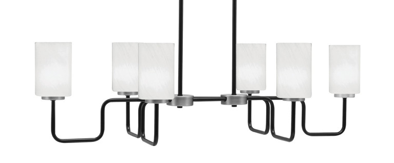 Toltec Lighting - 6236-MBGP-3001 - Six Light Bar - Sandia - Matte Black & Graphite