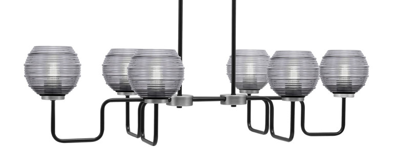 Toltec Lighting - 6236-MBGP-5112 - Six Light Bar - Sandia - Matte Black & Graphite