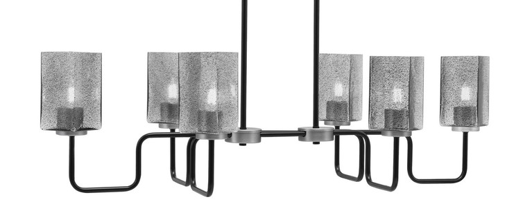 Toltec Lighting - 6236-MBGP-542 - Six Light Bar - Sandia - Matte Black & Graphite