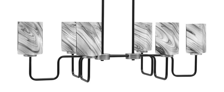 Toltec Lighting - 6236-MBGP-549 - Six Light Bar - Sandia - Matte Black & Graphite