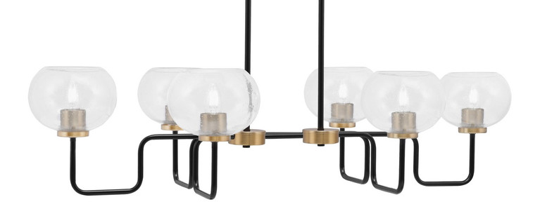 Toltec Lighting - 6236-MBNAB-202 - Six Light Bar - Sandia - Matte Black & New Age Brass
