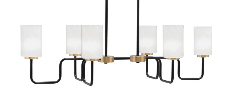 Toltec Lighting - 6236-MBNAB-3001 - Six Light Bar - Sandia - Matte Black & New Age Brass