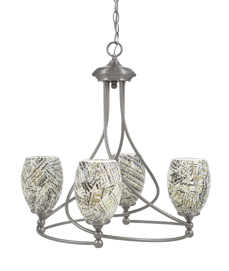 Toltec Lighting - 904-BN-5054 - Four Light Chandelier - Capri - Brushed Nickel