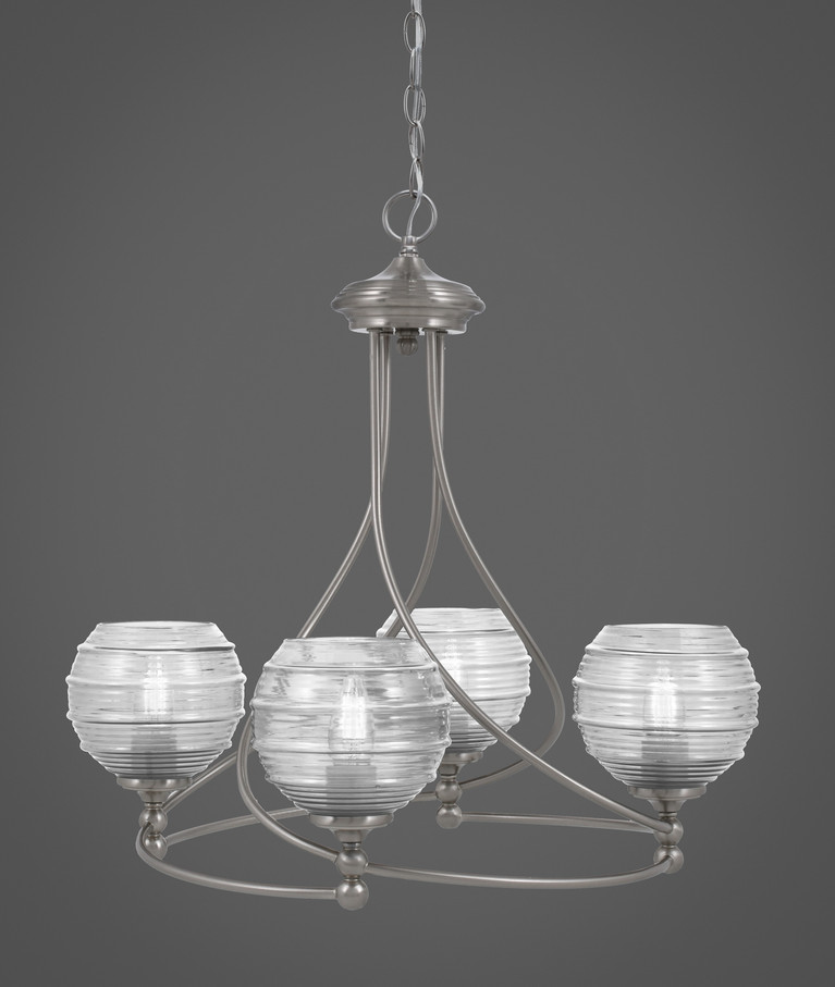 Toltec Lighting - 904-BN-5110 - Four Light Chandelier - Capri - Brushed Nickel