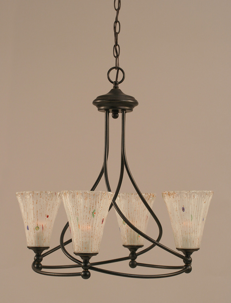 Toltec Lighting - 904-DG-721 - Four Light Chandelier - Capri - Dark Granite