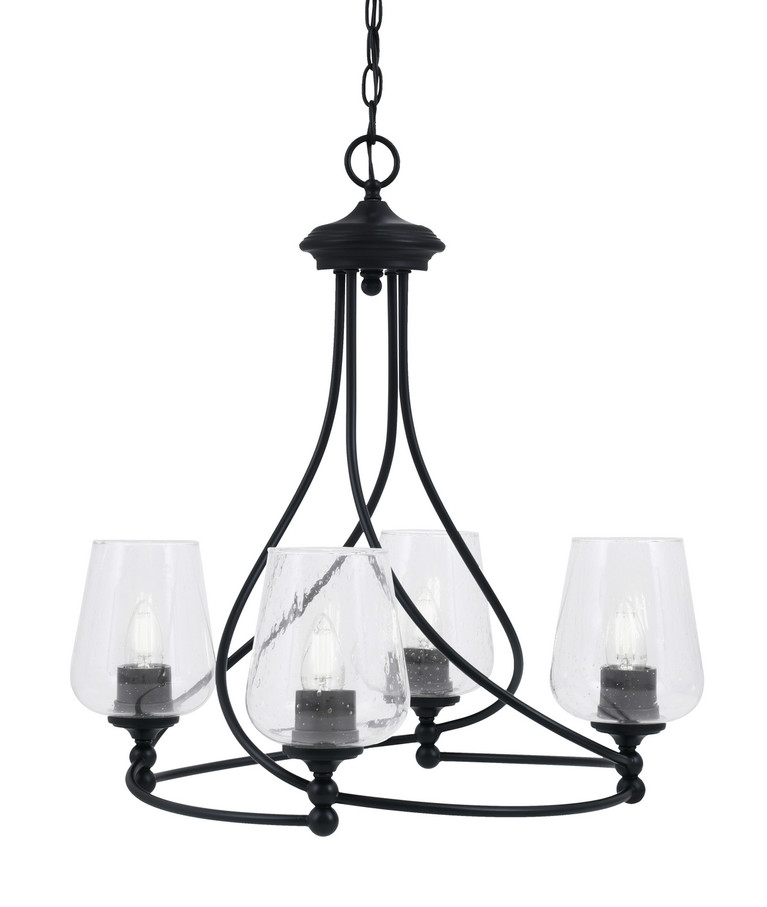 Toltec Lighting - 904-MB-210 - Four Light Chandelier - Capri - Matte Black