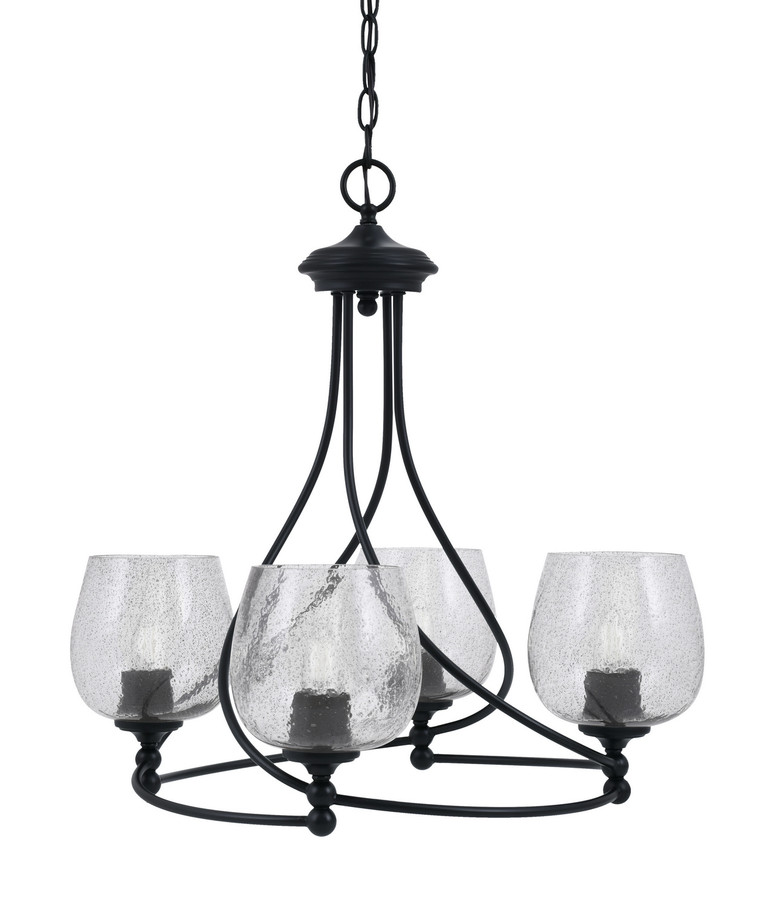 Toltec Lighting - 904-MB-4812 - Four Light Chandelier - Capri - Matte Black