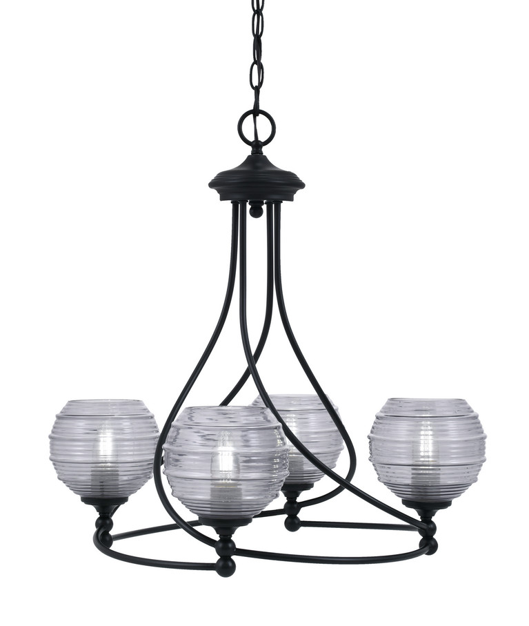Toltec Lighting - 904-MB-5112 - Four Light Chandelier - Capri - Matte Black
