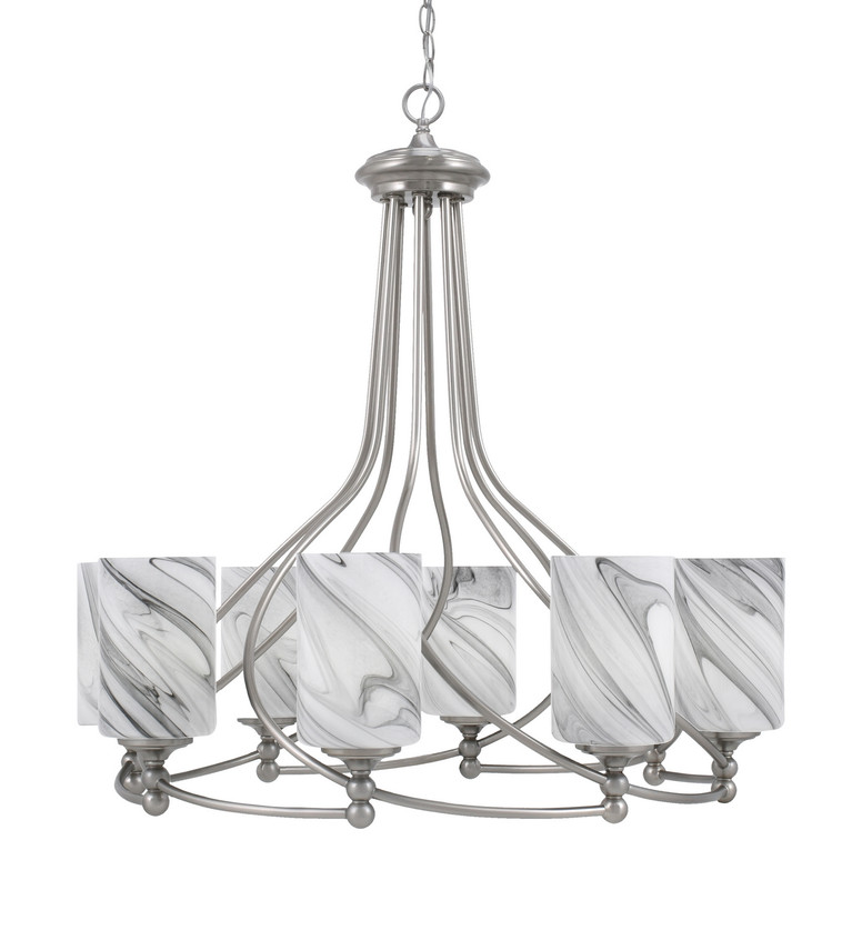 Toltec Lighting - 908-BN-3009 - Eight Light Chandelier - Capri - Brushed Nickel