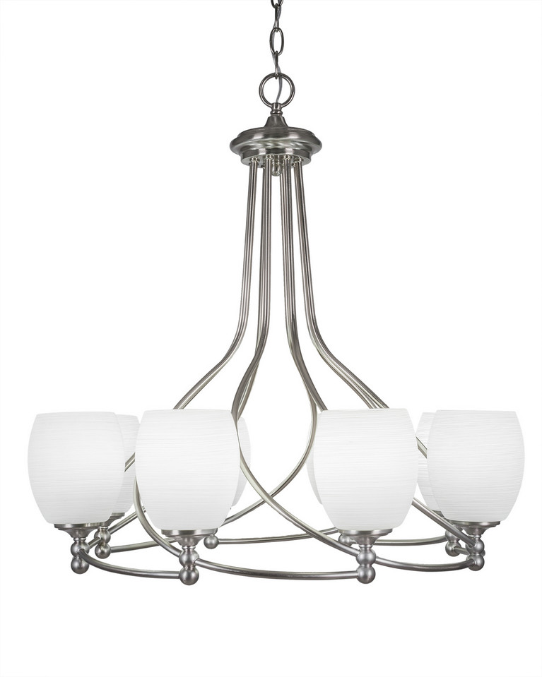 Toltec Lighting - 908-BN-615 - Eight Light Chandelier - Capri - Brushed Nickel