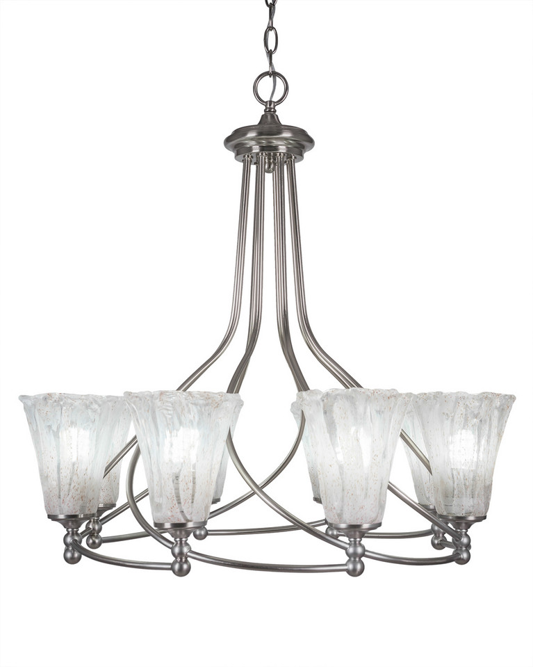 Toltec Lighting - 908-BN-729 - Eight Light Chandelier - Capri - Brushed Nickel