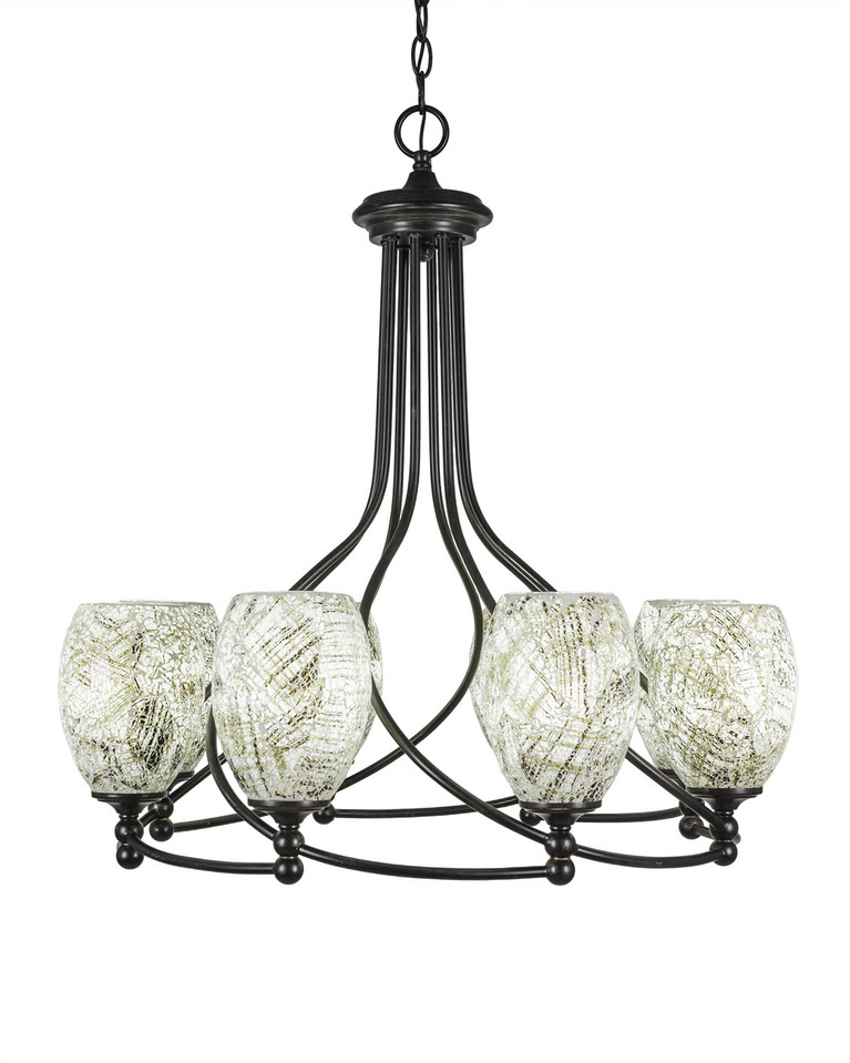 Toltec Lighting - 908-DG-5054 - Eight Light Chandelier - Capri - Dark Granite