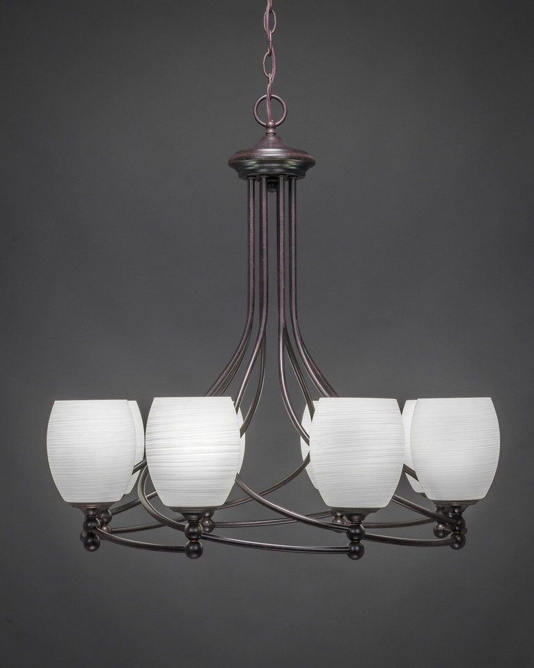 Toltec Lighting - 908-DG-615 - Eight Light Chandelier - Capri - Dark Granite