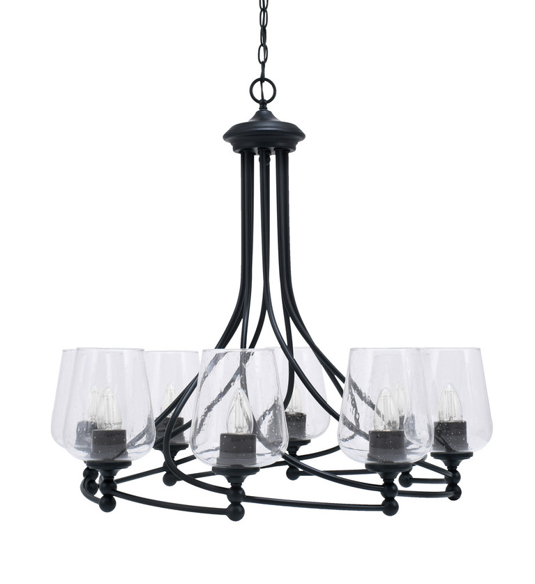 Toltec Lighting - 908-MB-210 - Eight Light Chandelier - Capri - Matte Black