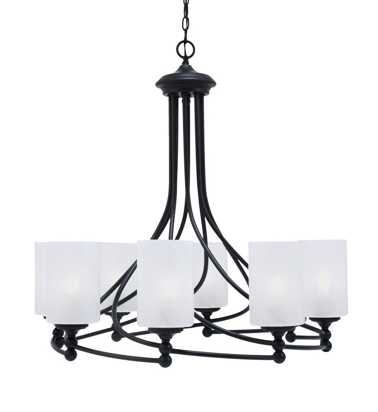 Toltec Lighting - 908-MB-3001 - Eight Light Chandelier - Capri - Matte Black