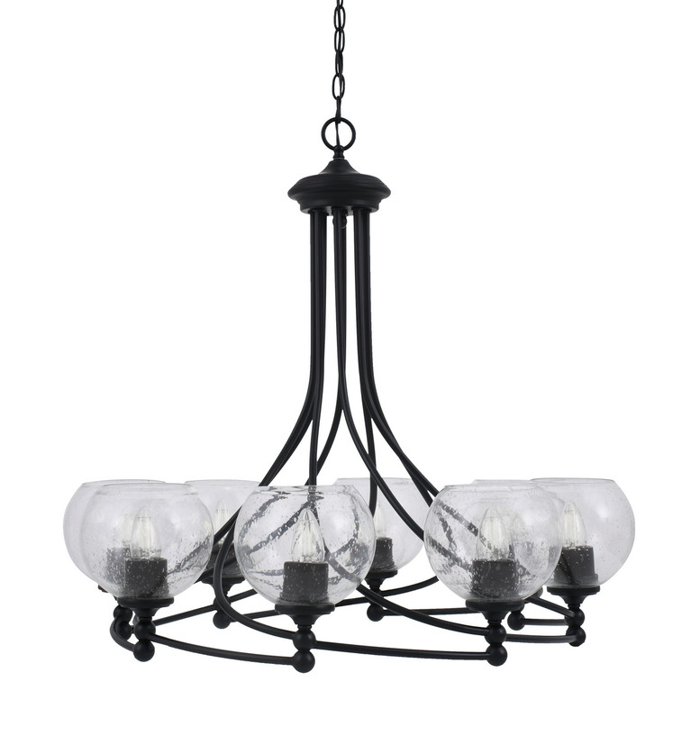 Toltec Lighting - 908-MB-4100 - Eight Light Chandelier - Capri - Matte Black